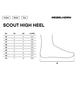 Buty motocyklowe damskie turystyczne Rebelhorn Scout High Heel czarne