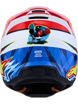 Kask enduro Alpinestars SM3 Falcon biało-czerwono-niebieski połysk