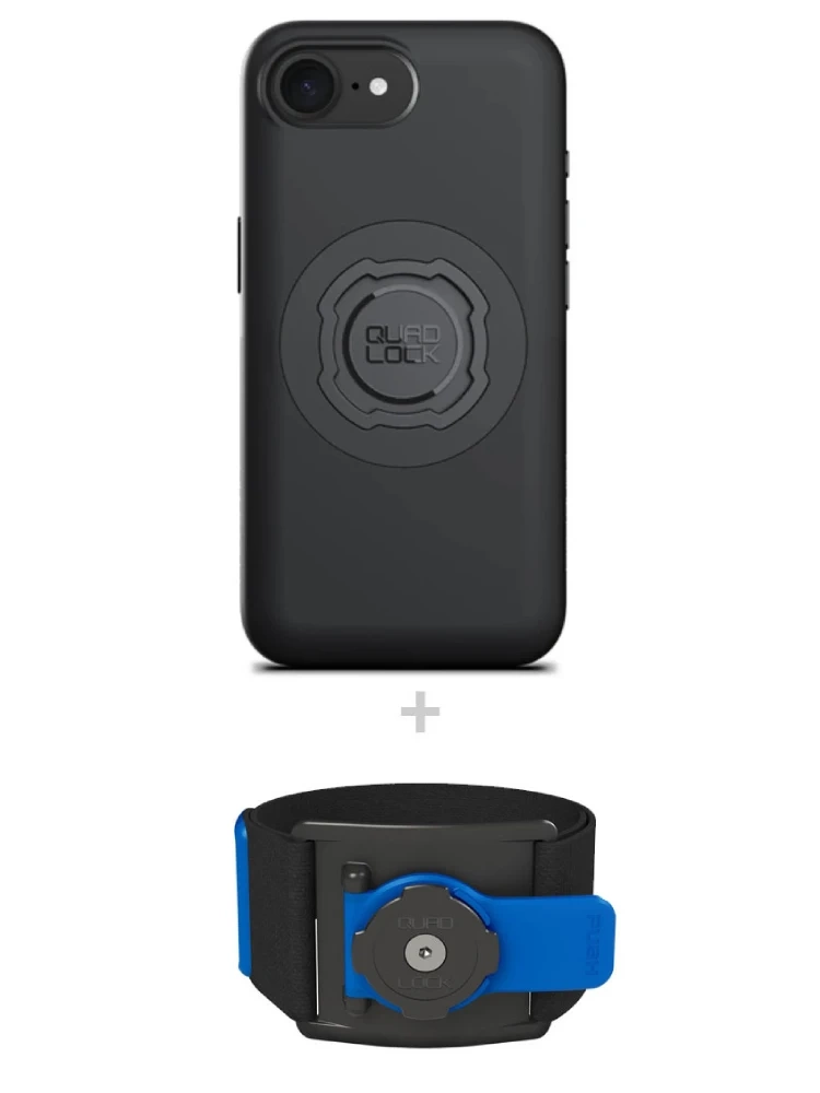 Zestaw do biegania: etui MAG na telefon iPhone 16e (magnetyczne) + opaska sportowa Quad Lock