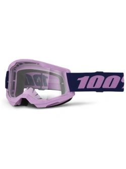 Gogle motocyklowe 100% Strata 2 z przezroczystą szybką fioletowe