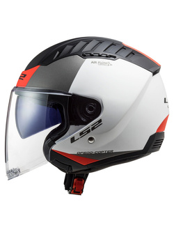 Kask otwarty LS2 OF600 Copter II Urbane biało-szaro-czerwony matowy