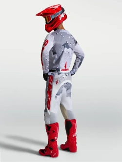 Spodnie cross Alpinestars MX Racer Air Lone biało-szaro-czerwone