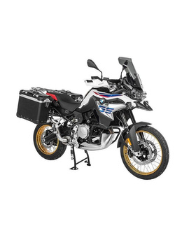 Zestaw: kufry boczne z anodowanego aluminium czarne Zega Evo X + stelaże czarne Touratech BMW F850GS/ Adventure/ F750GS/ F900GS Adventure/ F800GS (24-) (2 x 38L)