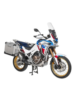 Zestaw: kufry boczne aluminiowe srebrne Zega Pro + stelaże srebrne Touratech Honda CRF1100L Africa Twin (22-)/ Adventure Sports (38+45L)