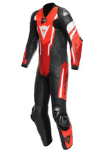 Kombinezon motocyklowy jednoczęściowy Dainese Misano 3 D-Air [z poduszką powietrzną] [wersja perforowana] czarno-czerwono-biały