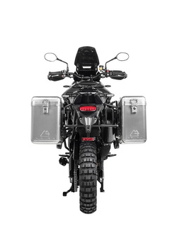 Zestaw: kufry boczne srebrne Zega Mundo + stelaże czarne Touratech Triumph Tiger 900 Rally / Pro / GT / GT Pro (19-) (31+38L)