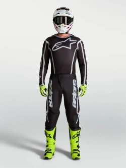 Bluza cross dziecięca Alpinestars MX Fluid Apex V2 czarno-srebrna
