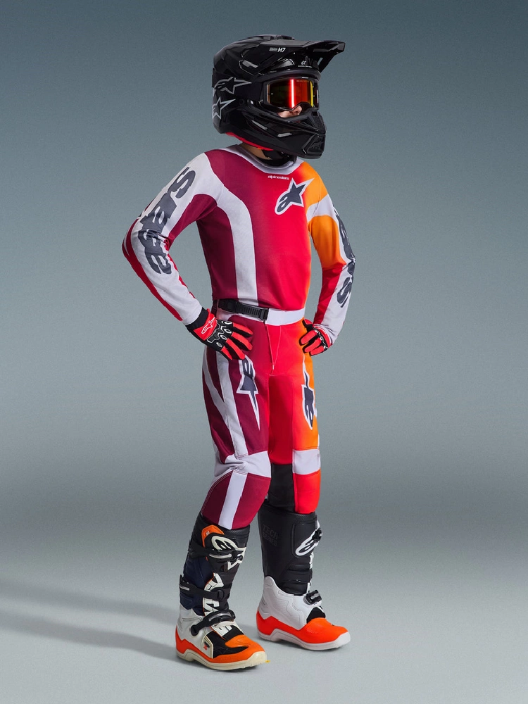 Bluza cross dziecięca Alpinestars MX Fluid Portl czerwono-szara