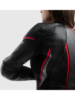 Kurtka motocyklowa damska skórzana Rebelhorn Diva ST czarno-czerwono-biała