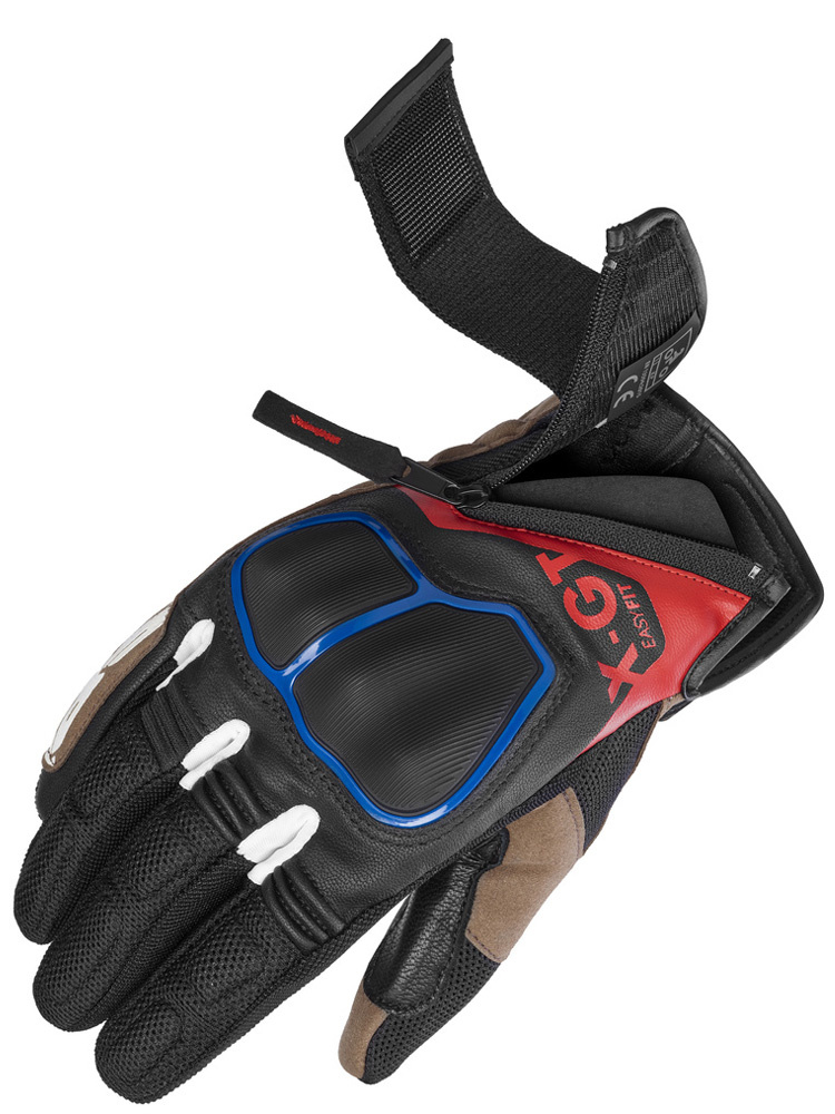 Rękawice motocyklowe Spidi X-GT czarno-brązowo-niebieskie