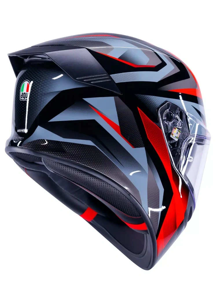Kask integralny AGV K5 E2206 Munor czarno-czerwony, połysk