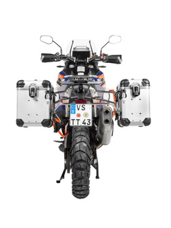 Zestaw: kufry boczne srebrne "And-S" Zega Evo + stelaże srebrne Touratech KTM Super Adventure 1290 S/R (21-24) [poj.: 38+45l]