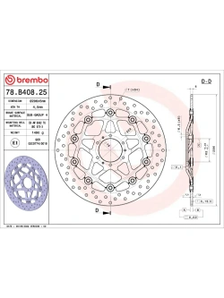 Tarcza Hamulcowa Brembo Serie Oro Floating Prime Line Honda GL 1800 Goldwing (01-)/ VFR 800 (02-)/ F (13-)/ XL 1000 V Varadero (99-12) [śr. 296 mm]