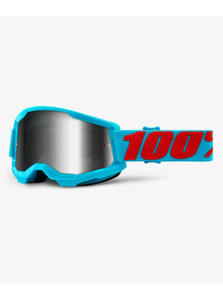 Gogle motocyklowe100% Strata 2 z szybką lustrzaną błękitne