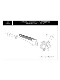 Mocowanie sportowych podnóżków PUIG do Yamaha YZF-R1 / YZF-R6 (kierowcy)