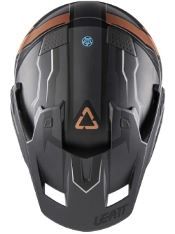 Kask enduro Leatt Moto 7.5 czarno-brązowy z goglami czarno-szarymi