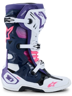 Buty enduro Alpinestars MX Tech 10 biało-fioletowo-niebieskie