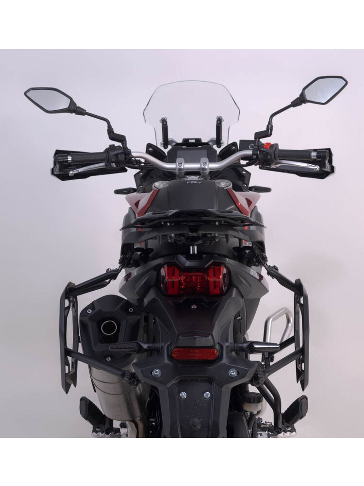 Zestaw: kufry boczne 37/45/38 + kufer centralny TRAX ADV + stelaże SW-MOTECH do motocykla Kawasaki KLR 650 / S (22-), czarne