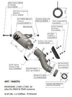 Tłumik motocyklowy LeoVince LV Corsa Titanium Kawasaki Z 900 A2 (18-)/ Z 900 (17-19, 25-) [tytan]