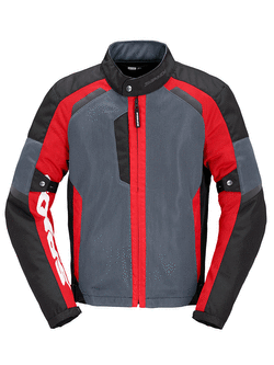 Kurtka motocyklowa tekstylna Spidi Tek Net czarno-szaro-czerwona