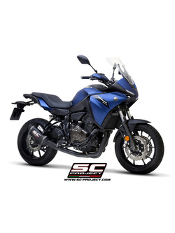 Pełny układ wydechowy 2-1, SC-Project SC1-S Carbon, Czarny kolektor - Yamaha Tracer 700 [20], Tracer 7 / GT [21]