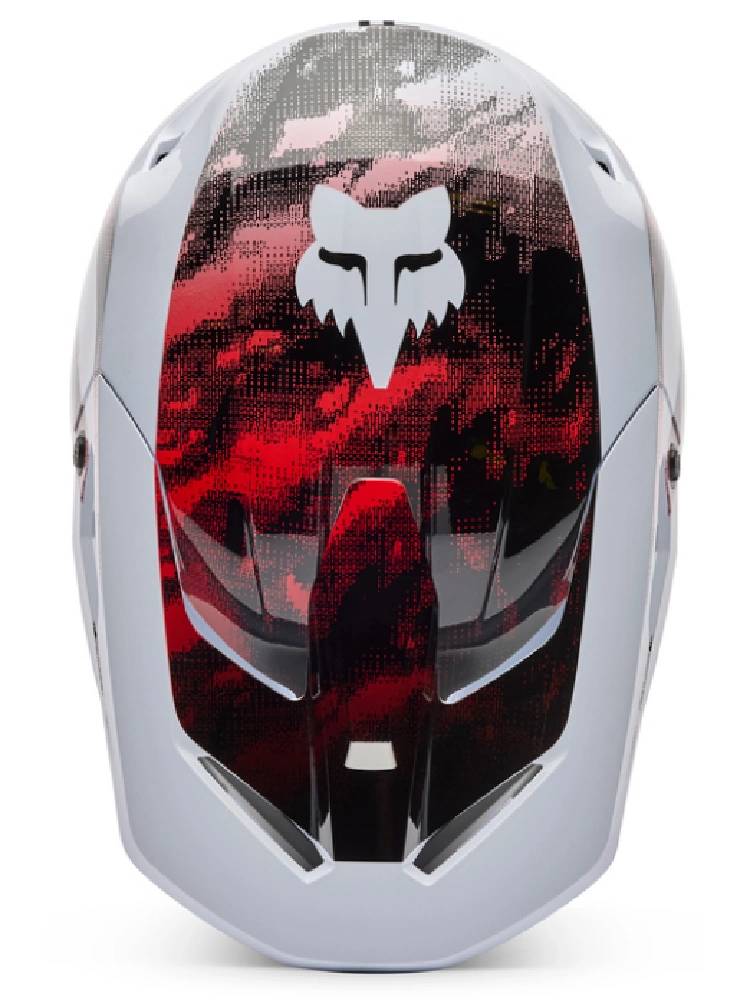 Kask enduro Fox V1 Kairos biało-czarno-czerwony