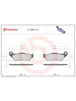 Klocki hamulcowe Brembo CC 07BB04CC [kpl. na 1 tarczę]