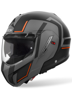 Kask szczękowy Airoh Mathisse II Genius czarno-szaro-pomarańczowy