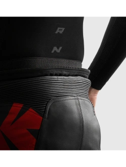 Spodnie motocyklowe skórzane Rebelhorn Inferno czarno-niebiesko-czerwone