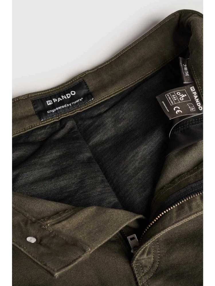 Jeansy motocyklowe Pando Moto Mark AAA zielone