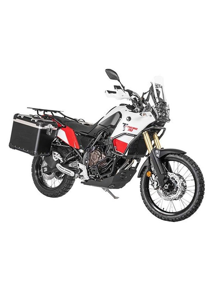 Zestaw: kufry boczne z anodowanego aluminium czarne Zega Evo X + stelaże czarne Touratech Yamaha Tenere 700 / World Raid (2 x 45L)