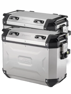 Zestaw kufrów bocznych Kappa K'Voyager 37/48 aluminiowych, srebrnych [poj.: prawy 37l, lewy: 48l]