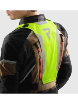 Kurtka motocyklowa tekstylna Rebelhorn Hardy 3.0 brązowo-szaro-czerwona