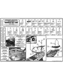 Stelaż Kappa z płytą montażową pod kufer centralny Monokey do Yamaha FJR 1300 (01 > 05)