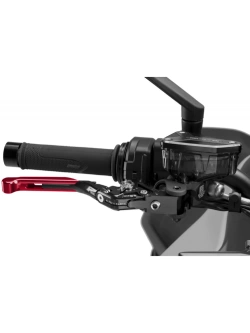 Regulowana dźwignia hamulca PUIG 4.0 Evo z zawiasem 90 stopni [przedłużenie czerwone]