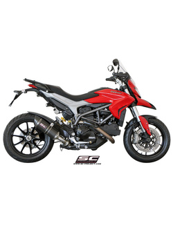 Tłumik SC-Project, Oval (Wersja niska) Titanium / Carbon (Slip On) - Ducati Hypermotard 821 [13-16]