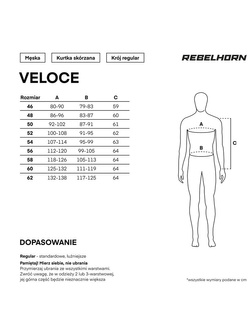 Kurtka motocyklowa skórzana Rebelhorn Veloce czarno-szaro-czerwona