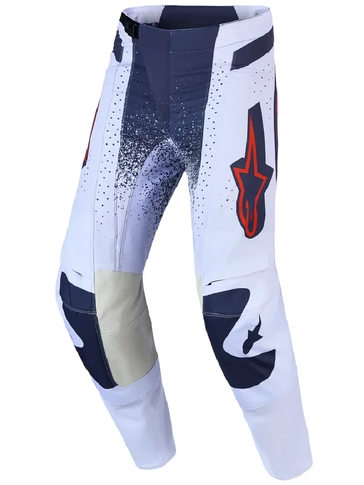Spodnie cross Alpinestars MX Techstar Swan biało-szaro-czerwone