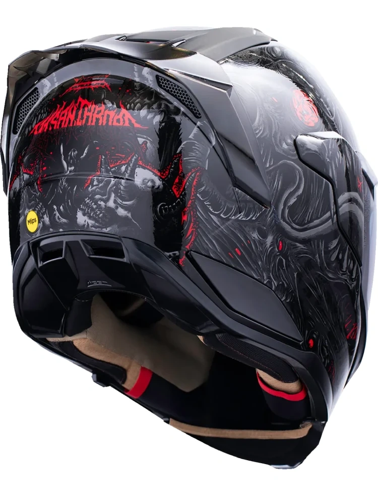 Kask integralny Icon Ultraflite MIPS Misanthrope czarno-czerwony