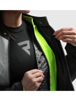 Kurtka motocyklowa damska tekstylna Rebelhorn Swift czarno-szara-fluo