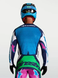 Bluza cross Alpinestars MX Techstar Maven biało-niebiesko-zielona