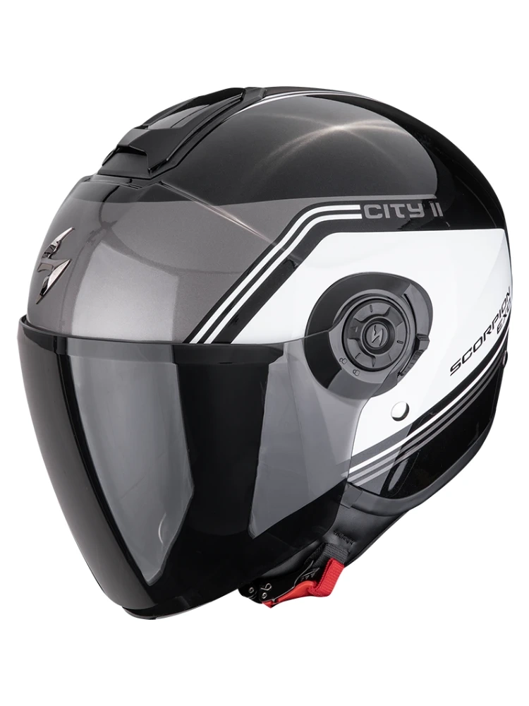 Kask otwarty Scorpion Exo-City II Vita czarno-biały
