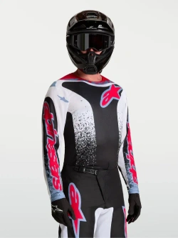 Bluza cross Alpinestars MX Fluid Drag czarno-biało-czerwona