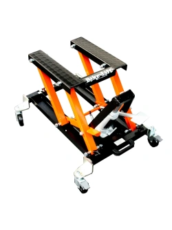 Centralny podnośnik motocyklowy hydrauliczny Bike Lift CFL-500 czarno-pomarańczowy [maks. udźwig: 500 kg]