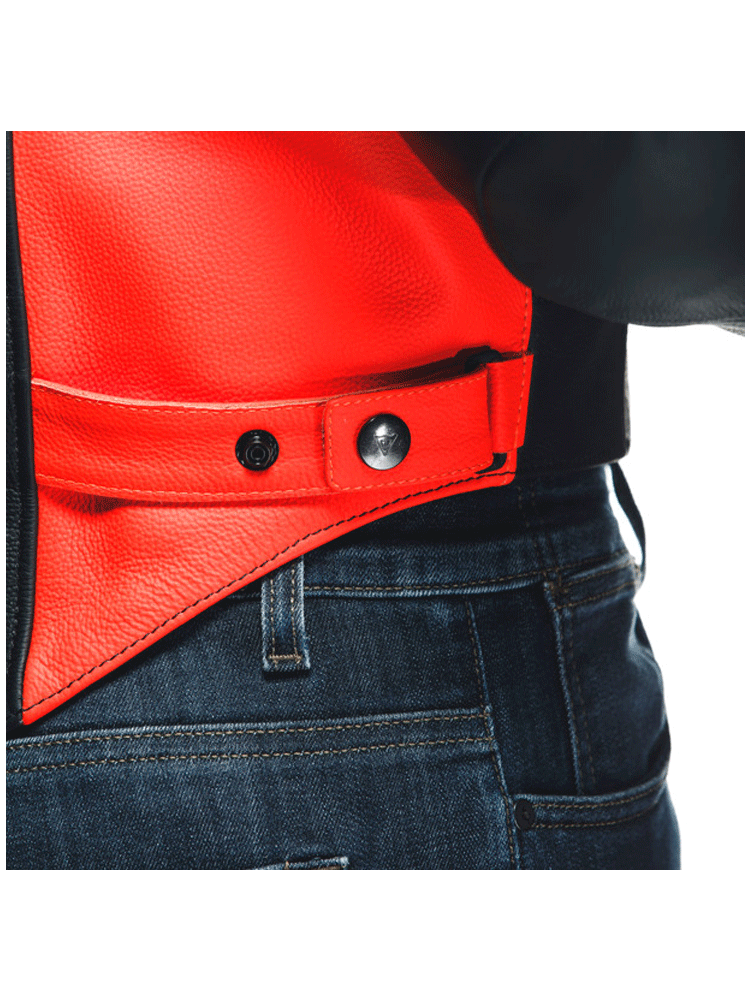 Kurtka motocyklowa skórzana Dainese Racing 4 perforowana czarno-czerwona