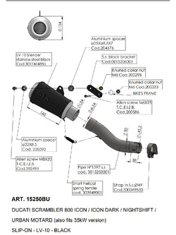 Tłumik motocyklowy LeoVince LV-10 Black Edition Ducati Scrambler 800 Icon/ Icon Dark/ Night Shift/ Urban Motard (21-22) czarny [stal nierdzewna] 