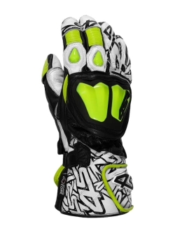 Rękawice motocyklowe 4SR RR Aramid Core biało-żółte