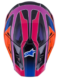 Kask enduro Alpinestars SM7 Fuse czarno-niebiesko-różowy połysk