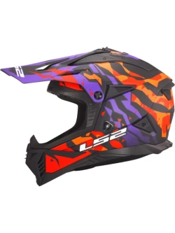 Kask enduro LS2 MX708 Fast II Grotesk fioletowo-pomarańczowy