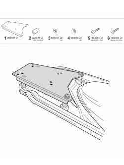 Stelaż pod kufer centralny Shad BMW R 1300 GS (24-)/ Adventure (25-)/ RT (26-)